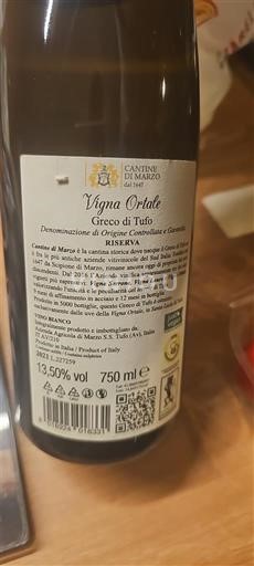 Campania Wines Greco di Tufo Cantina di Marzo Vigna Ortale 2021