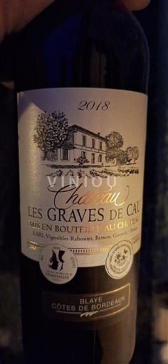 Bordeaux Blaye-Côtes-de-Bordeaux Château Les Graves de Cal 2018