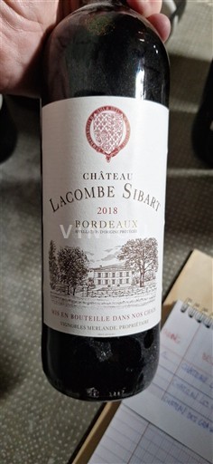 Bordeaux Château Lacombe Sibart 2018