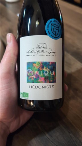 Vin Rouge sec Hédoniste Sophie et Guillaume au Jarry 2024 France Vallée de la Loire Touraine AOC