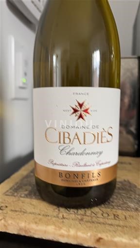 Rượu vang Blanc sec Chardonnay Domaine Cibadiès Non millésimé Pháp Languedoc và Roussillon Vùng đất Oc IGP