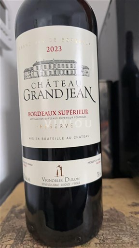 Viner Rouge sec Réserve Château Grand Jean 2023 Frankrike Bordeaux Bordeaux Supérieur AOC