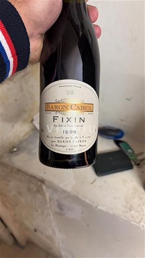 Wines Rouge sec Baron Cairol 1995 France Burgundy Fixin AOC