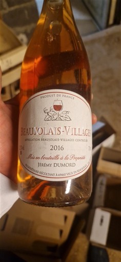 Beaujolais Beaujolais Villages Jérémy Dumord 2016