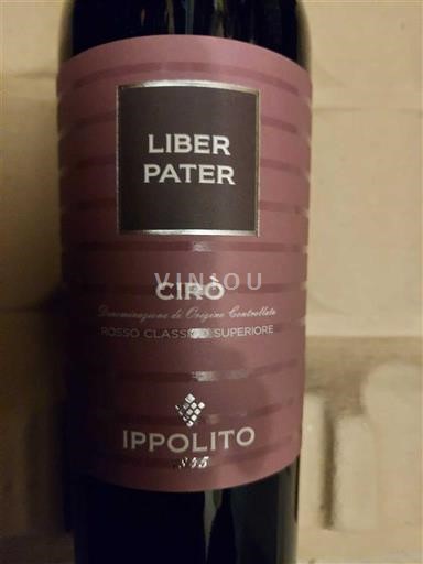 Calabria Cirò Ippolito 1845 Liber Pater Không niên vụ