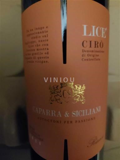 Calabria Cirò Caparra & Siciliani Lice 2021
