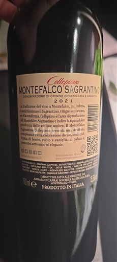 Umbrie Montefalco Sagrantino Collepiano 2021