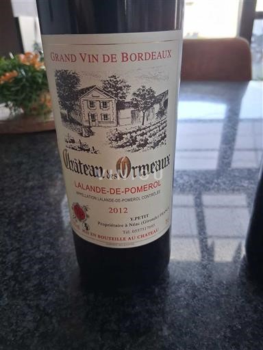 Bordeaux Lalande-de-Pomerol Château S Ormeaux 2012