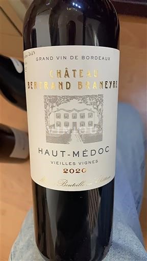 Bordeaux Haut-Médoc Château Bertrand Braneyre Vieilles Vignes 2020