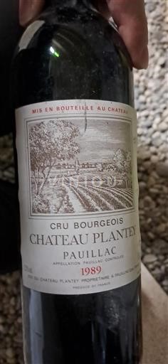 Bordeaux Pauillac Château Plantey 1989