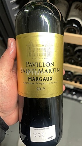 Wines Rouge sec Pavillon Saint Martin 2019 France Bordeaux Margaux AOC
