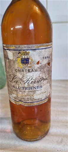Bordeaux Sauternes Château La Rivière Guillaume Reglat 1992