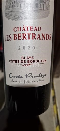 Bordeaux Blaye-Côtes-de-Bordeaux Château Les Bertrands Prestige 2020