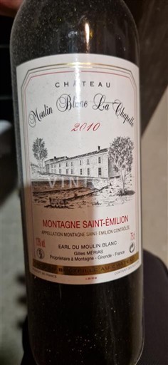 Bordeaux Montagne-saint-émilion Château Moulin Blanc La Chapelle 2010