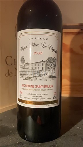 Bordo Montanja Sen Emilion Château Moulin Blanc La Chapelle 2010