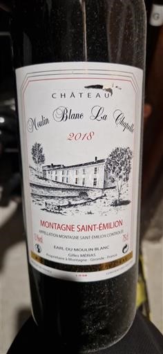 Bordeaux Montagne-saint-émilion Château Moulin Blanc La Chapelle 2018