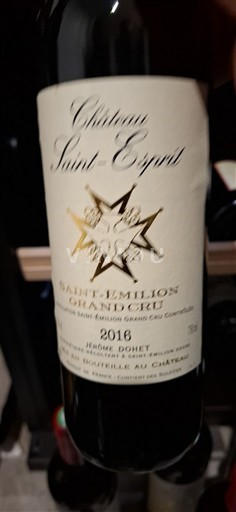 Bordoja Saint-Émilion Grand Cru Grand Cru Château Saint-Esprit 2016