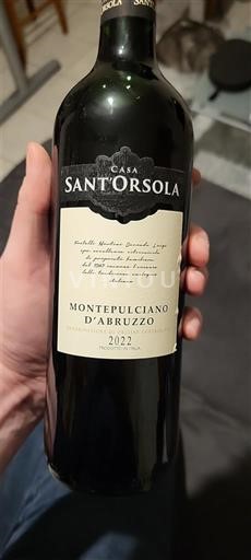 Vinos Rouge sec Casa Sant'Orsola 2022 Italia Abruzos Montepulciano d'Abruzzo DOC