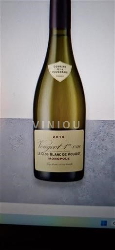 Bourgogne Vougeot Premier Cru Domaine La Vougeraie Le Clos Blanc de Vougeot Monopole 2016