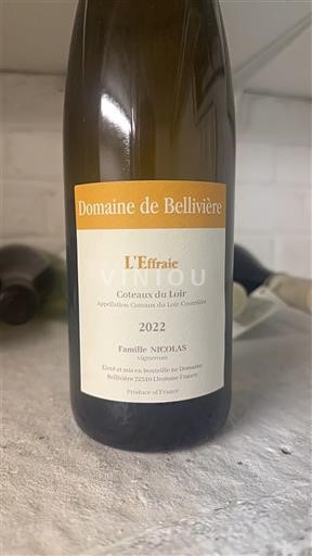 Thung lũng sông Loire Coteaux-du-Loir Domaine Bellivière L'Effraie 2022