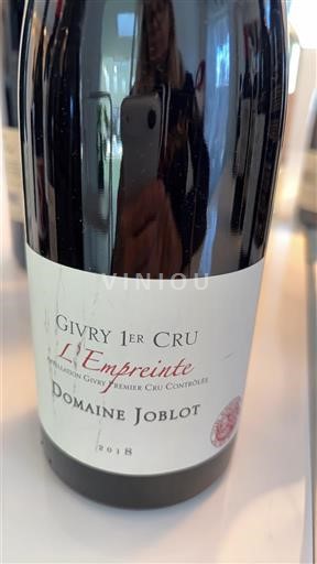 Bourgondië Givry Premier Cru Domaine Joblot L'Empreinte 2018