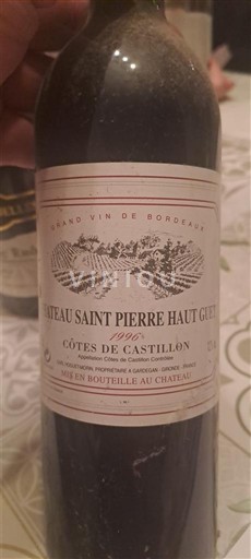 Bordeaux Không được chỉ định Château Saint Pierre Haut Gravet 1996