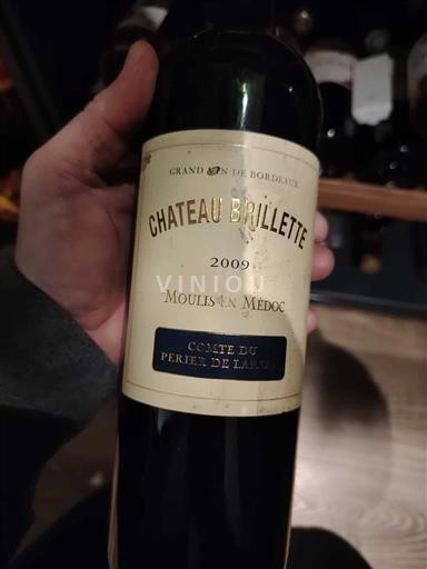 Wines Rouge sec Comte du Perrier de Larsan Château Brillette 2009 France Bordeaux Moulis-en-Médoc AOC
