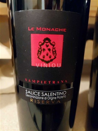 Apulien Salice Salentino Sampietrana Le Monache Icke årgångsbetecknad