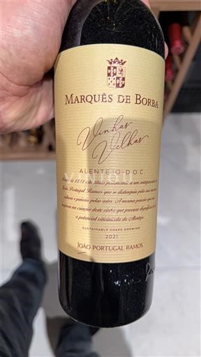 Vine Rouge sec Vinhas Velhas Marquês de Borba 2021 Portugal Alentejo Vinho de mesa