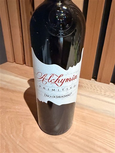 Apulia Wines Primitivo di Manduria Duca di Saragnano Alchymia 2020