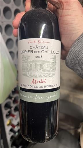 Bordeaux Blaye-Côtes-de-Bordeaux Château Terrier des Cailloux Merlot 2018