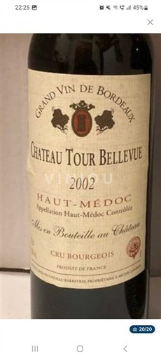 Bordeaux Haut-Médoc Château Tour Bellevue 2002