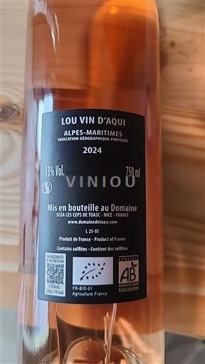 Provence, basse vallée du Rhône, Corse Alpes-Maritimes Les Ceps de Tosac Lou Vin d'Aqui 2024