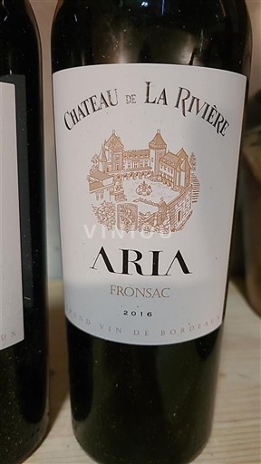 Bordeaux Fronsac Château La Rivière Aria 2016