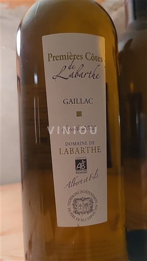 Jihozápad Gaillac Domaine Labarthe Premières Côtes de Labarthe 2020