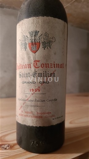 Bordeaux Saint-Émilion Grand Cru Château Touninat 1958