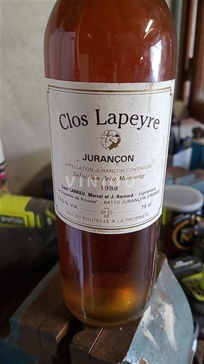 Sud-Ouest Jurançon Clos Lapeyre Sélection Petit Manseng 1988