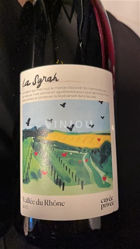 Vin Rouge sec La Syrah 2023 France Vallée du Rhône Côtes-du-rhône AOC