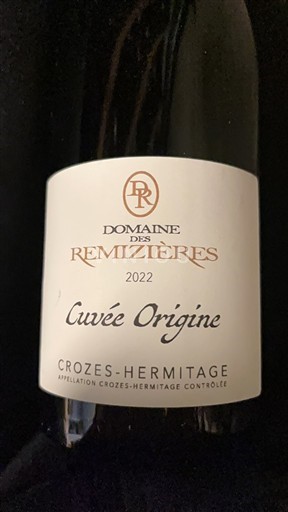Thung lũng Rhône Crozes-hermitage Domaine S Remizières Origine 2022