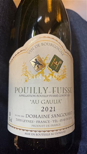 Bourgogne Pouilly-fuissé Domaine Sangouard Au Gaulia 2021