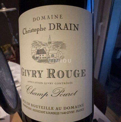 Burgundi Givry Domaine Christophe Drain Champs Pourot 2023