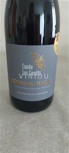 Vin Rouge sec Cuvée Les Genêts 2023 France Vallée du Rhône Côtes-du-rhône AOC