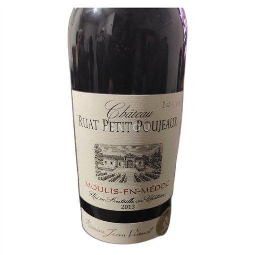Bordéus Moulis-en-Médoc Château Ruat Petit Poujeaux Réserve Jean Vianey 2013