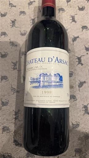 Bordeaux Margaux Château Arsac 1998