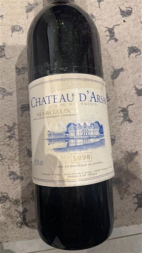 Bordeaux Margaux Château Arsac 1998