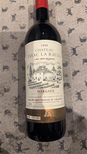 Bordéus Margaux Château Tayac La Rauza 1998