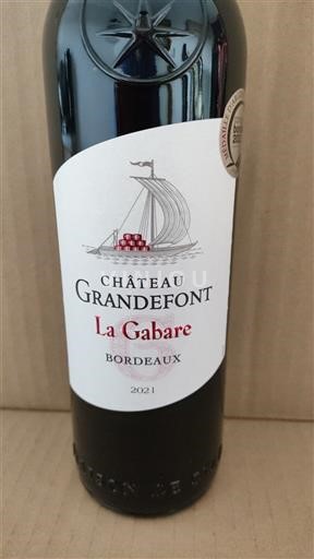 Bordeaux Château Grandefont La Gabare 2021