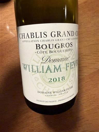 Bourgogne Chablis Grand Cru Domaine William Fèvre Bougrots Côte Bouguerots 2018