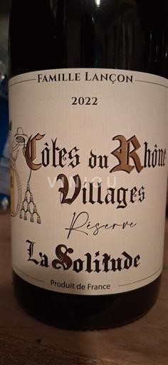 Vallée du Rhône Côtes-du-rhône-villages Famille Lançon La Solitude 2022