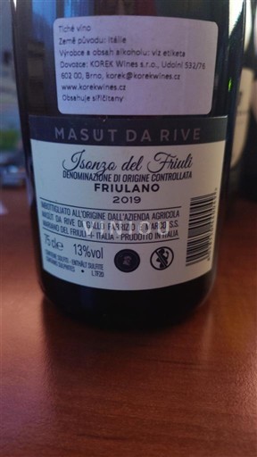 Фріулі-Венеція-Джулія Фріулі Ізонцо MASUT DA RIVE 2019